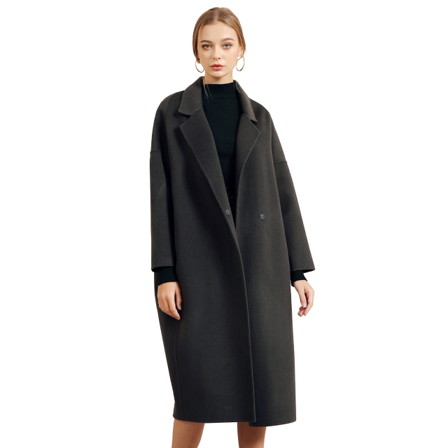 Women's cocoon double-sided cashmere coat mid-length fashion