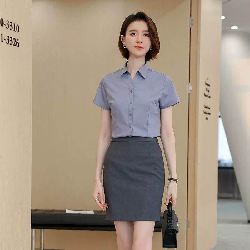 Shirt for men and women, sleeves, summer set, skirt for hotel, high-quality style