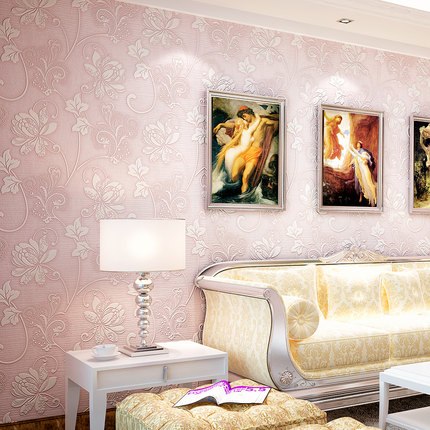 欧式3d立体墙贴自贴无纺布墙纸自粘 壁纸卧室