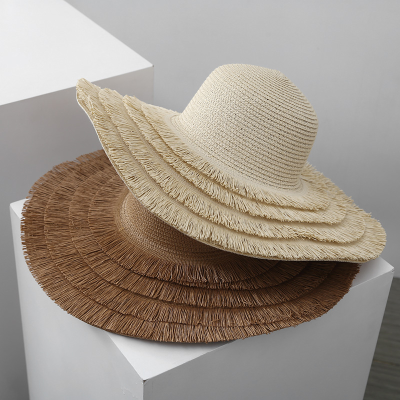 Women's Simple Style Classic Style Solid Color Big Eaves Straw Hat display picture 1