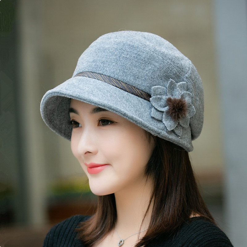 Middle Aged Lady Autumn Winter Day Basin Hat Fisherman Hat Casual 100 lap old hat Mom warm hair Fashion Gift Hat