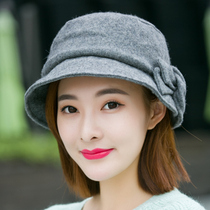 Hat ladies autumn and winter woolen hat topper Korean version wild British retro basin hat fisherman hat fashion winter