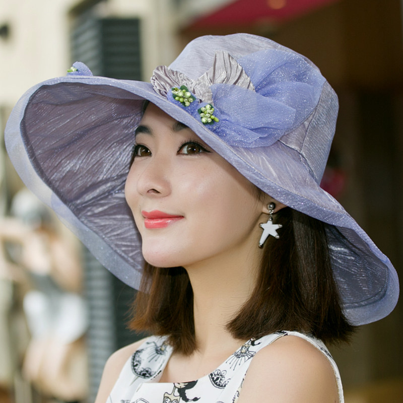 Hat women's summer sun hat seaside vacation travel anti-ultraviolet sun hat beach hat big edge sunscreen cool hat