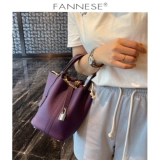 Сиреневая корзина, кожаная сумка, барсетка, из натуральной кожи