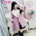 Seven Sevens Edge Winter Phụ nữ mới Hàn Quốc Phiên bản màu hồng Màu tím Thắt lưng ve áo Chín tay áo khoác len - Áo Hàn Quốc áo khoác măng tô nữ hàn quốc Áo Hàn Quốc