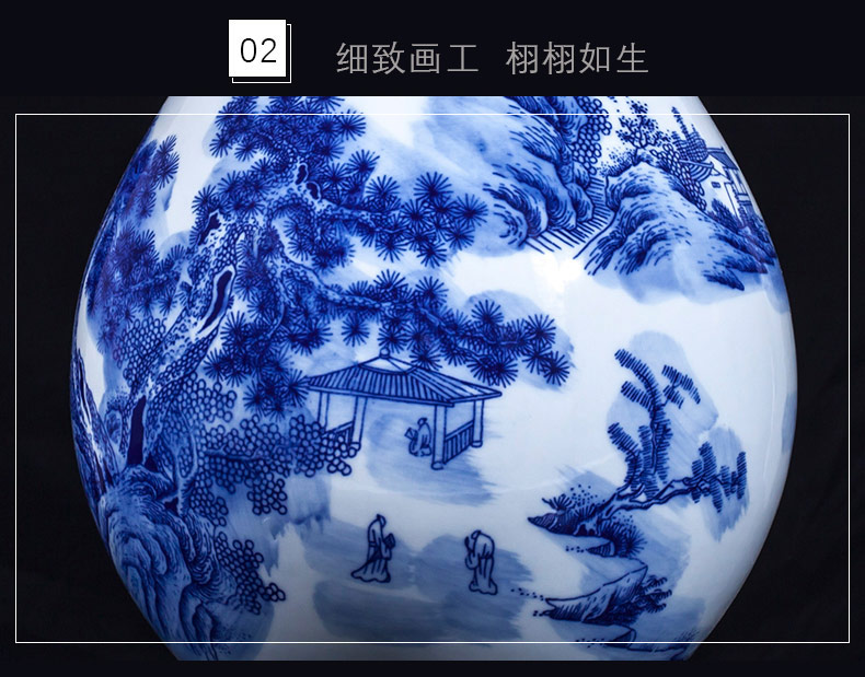 Jingdezhen ceramics furnishing articles sitting room flower vase hand - made scenery of TV ark, adornment of Chinese style household furnishing articles