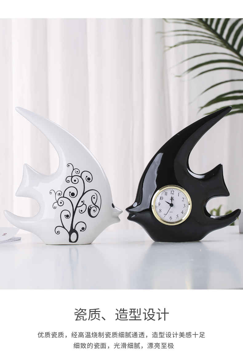 Nordic ceramic watches furnishing articles creative household desktop desktop clock adornment bedroom I and contracted sitting room