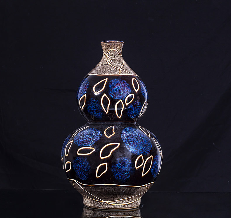 Jingdezhen ceramic furnishing articles blue variable creative flower vase Chinese style living room home furnishing articles