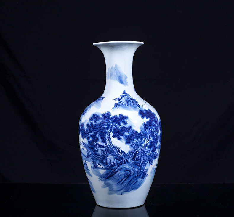 Jingdezhen ceramics furnishing articles sitting room flower vase hand - made scenery of TV ark, adornment of Chinese style household furnishing articles