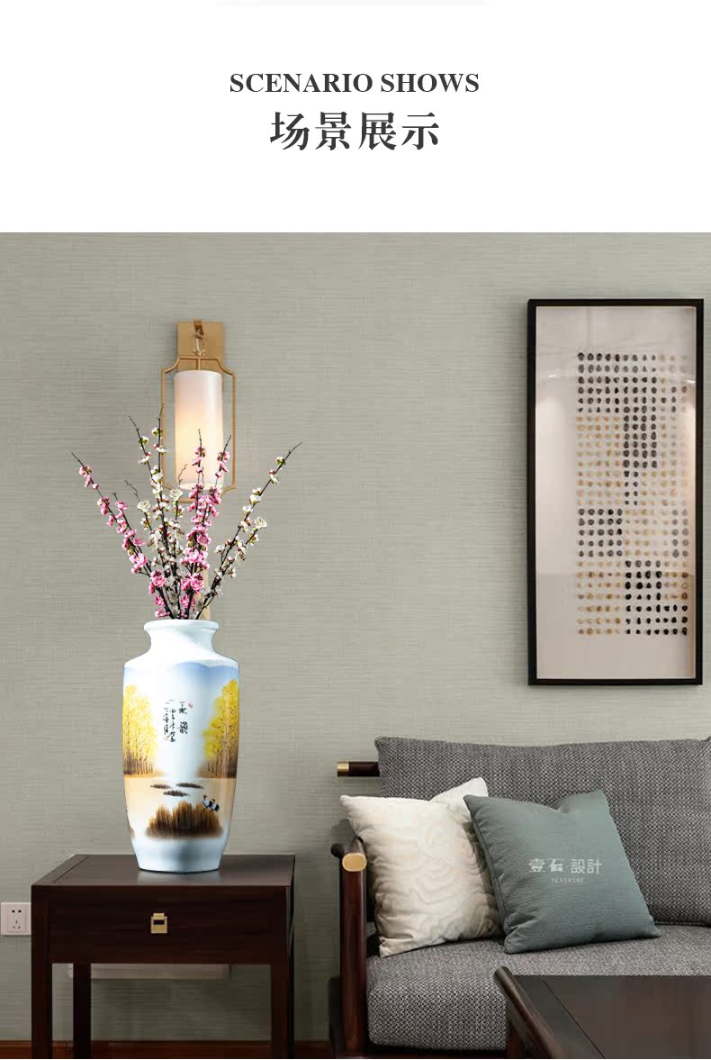 Jingdezhen ceramics famous hand - made enamel vase flower arranging, landing the sitting room of the new Chinese style household adornment furnishing articles