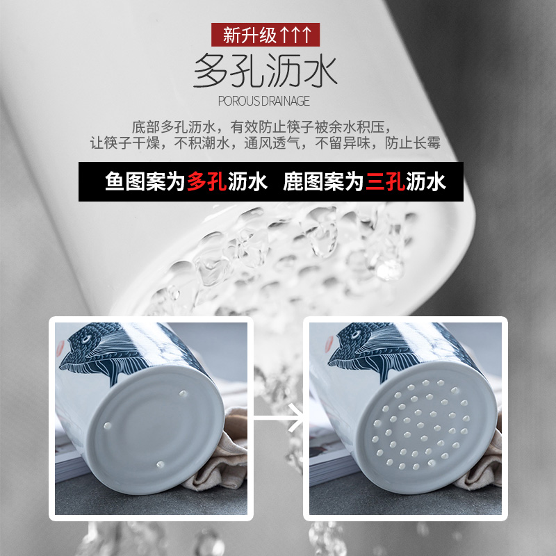 Household ceramics chopsticks chopsticks cage drop tube of Household kitchen shelf Japanese chopsticks chopsticks basket basket receive a case