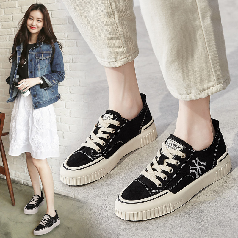 Real Leather Small Black Shoes Women Fall 2022 Exploits 100 Hitch Flat Bottom Black Tide Shoes Foreign Pie Shoes Black Women's Shoes Mesh Red