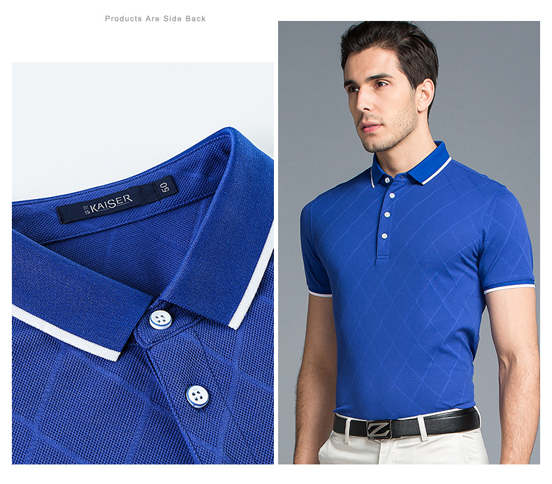 Kaiser / Caesar Áo sơ mi nam màu trơn POLO dành cho nam Áo ngắn tay trẻ trung Áo thun cotton mùa hè Mới polo áo