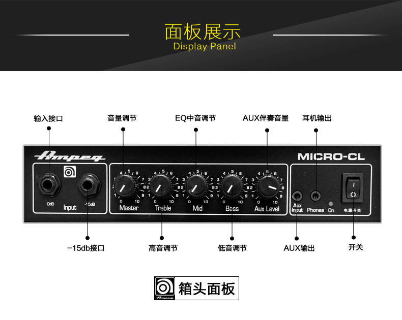 Spring Thunder Nhạc cụ Ampeg Ampere MICRO-CL STACK Loa Bass Bass Bass Loa chia loa anker