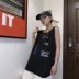 INSstudios.19 Xu hướng in chữ hoang dã retro Hàn Quốc không tay áo vest - Dệt kim Vest vest nam đẹp Dệt kim Vest