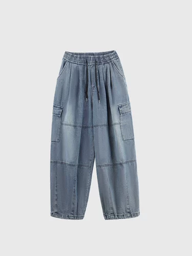 INSstudios Джинсы в стиле хип-хоп для влюбленных, штаны подходит для мужчин и женщин, этнический стиль, оверсайз, свободный крой