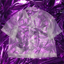 INSstudios Korea ins trend 21ss retro plastic transparent short-sleeved shirt shirt jacket men and women trend