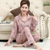 Trung niên mùa xuân pajama cô gái và mùa thu cotton dài tay áo mùa thu nữ trung niên mẹ womens mùa thu mất hai mảnh bộ. 