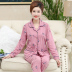 Trung niên mùa xuân pajama cô gái và mùa thu cotton dài tay áo mùa thu nữ trung niên mẹ womens mùa thu mất hai mảnh bộ. 