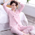 Trung niên mùa xuân pajama cô gái và mùa thu cotton dài tay áo mùa thu nữ trung niên mẹ womens mùa thu mất hai mảnh bộ. 