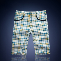 Break Code Clear Cabin Quality Assurance Summer Plaid Shorts Male slim fit for men printed embroidered 50% Pants Male Tide