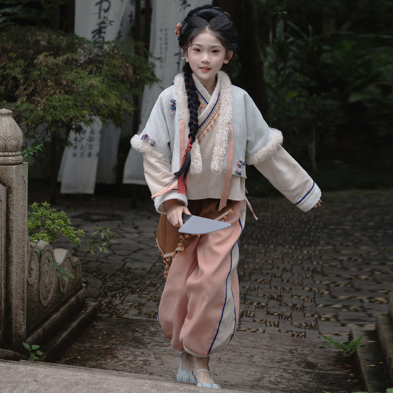 Original Design by Xiao Chang Yu Luo Zhu: Autumn and Winter Rural-Style Song Dynasty Children's Hanfu, Girls' Hanfu, Everyday Hanfu Outfits