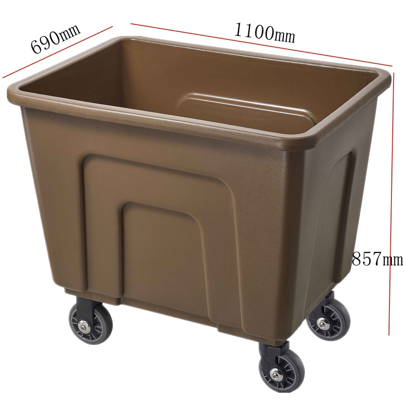 Southern C-40S Plastic Linen Cart Hotel Large Cleaning Cart Laundry Room Trash Cart Large Capacity Silent Wheels