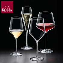 Czech Original Clothing Import RONA Crystal Glass Red Wine Glass Home Wine Mug Rhomboid High Foot Cup Champagne Cup