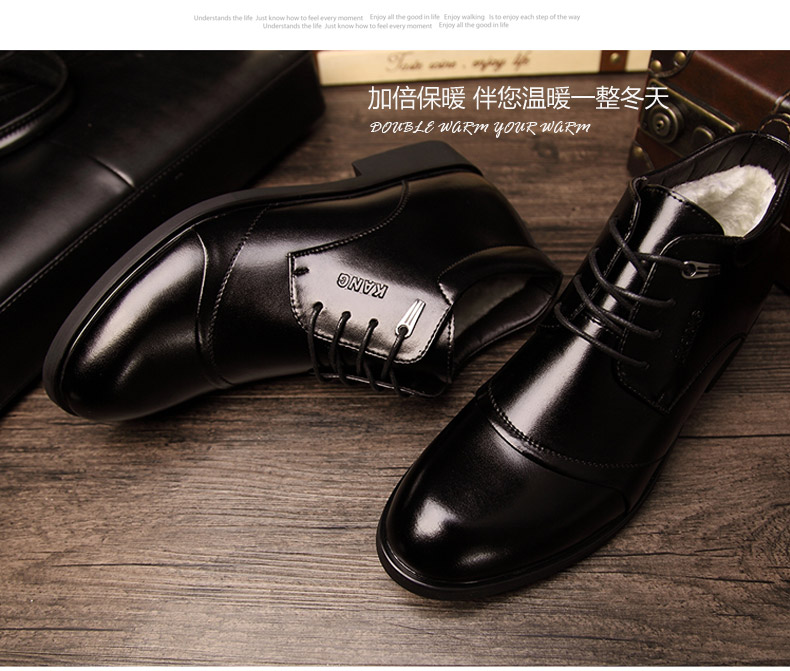 Giày cotton nam mùa đông Giày nam công sở nam cộng với nhung dày Giày nam ấm áp giày cao giày sneaker nam
