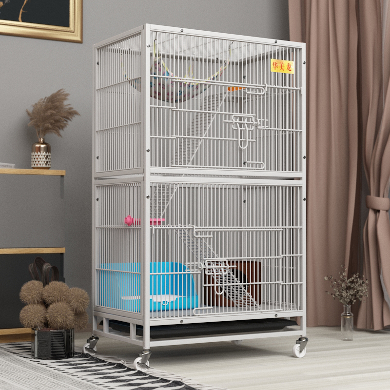 Squirrel cage three-storey squirrel villa totoro cabinet cage cat cage large sable cage pet bird cage