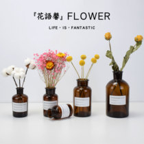 Glass vase decoration living room flower arrangement wheat ear dried flower vase Nordic creative simple ins retro small vase