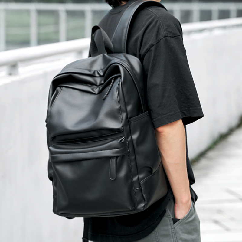 Leather Men's Backpack, Commuter Computer Bag, Casual Travel Bag, Trendy Fashion Backpack, Business High School Student Bag Leather Men's Backpack, Commuter Computer Bag, Casual Travel Bag, Trendy Fashion Backpack, Business High School Student Bag