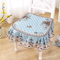 Household dining chair cushion Chair stool seat Universal dining table cushion European dining stool non-slip four-season seat cover fabric