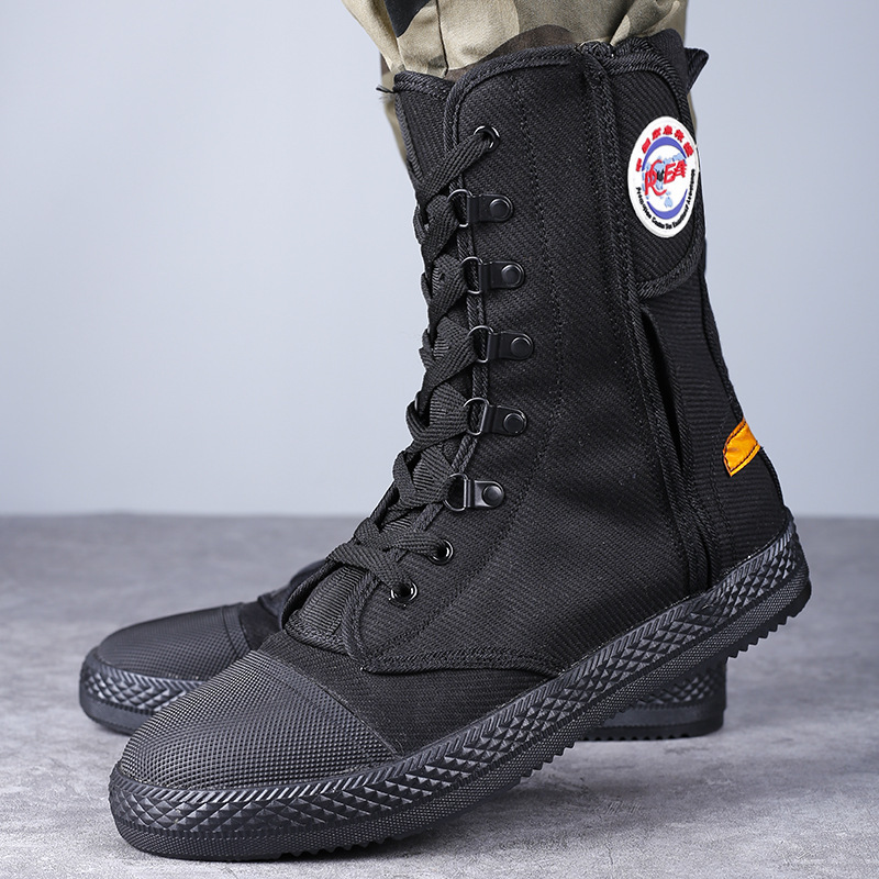 Firefighting Training Boots for Men, Rope-Climbing Shoes for Competitions, Ultra-Light Women's Black High-Top Firefighting Boots, Blue Sky Rescue Boots Firefighting Training Boots for Men, Rope-Climbing Shoes for Competitions, Ultra-Light Women's Black High-Top Firefighting Boots, Blue Sky Rescue Boots