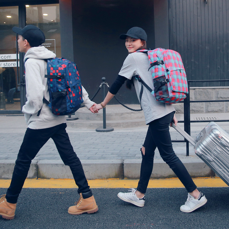 Shoulder bag female Korean version tide high school student school bag Male outdoor leisure sports bag large capacity travel shoulder bag