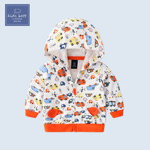 Baby spring coat 2021 new spring boy cute hooded sweater baby clothes children spring and autumn wear