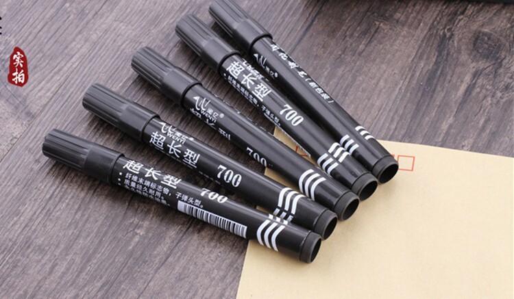 Oily marker pen black does not fade thick and thin double-headed brush whiteboard pen blue signature label paint big head pen