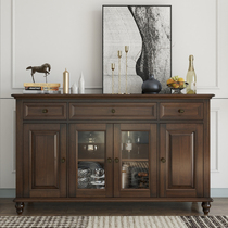 American pure solid wood dining side cabinet kitchen dining room Cupboard Living Room Home Tea Water Cabinet Retro Against Wall Lockers Side Cabinets