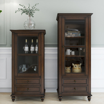 American wine cabinet solid wood living room lockers minimalist TV cabinet Next cabinet combination integrated by wall decoration placing cabinet