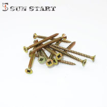 M3-M6 high strength self-tapping nail wood screw full tooth sunken head rice-shaped fiberboard nail ecological board nail yellow zinc color zinc