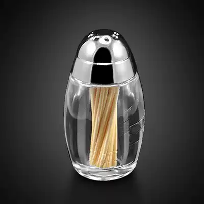Acrylic toothpick tube Visual toothpick jar Stainless steel toothpick box holder Practical portable toothpick jar Creative tableware