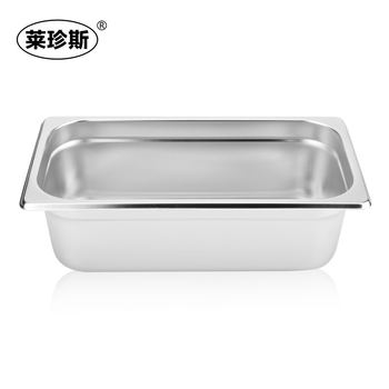 1/3 stainless steel portion basin self-service cooked food basin canteen meal basin cover dinner plate cover bar ice basin dining utensils