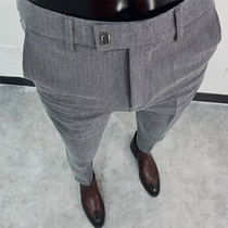 Mens business casual trousers mens small foot pants long pants Korean version of slim trend dress suit suit suit pants spring and autumn