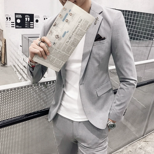 Мужской комплект, демисезонное свадебное платье в английском стиле, костюм для отдыха, в британском стиле, в корейском стиле, облегающий крой