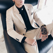 White casual suit men business dress slim suit suit suit Korean trend groom wedding dress men coat