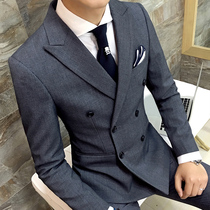 Mens suit double-breasted three-piece grooms wedding best mans dress slim suit suit mens suit
