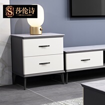 Italian minimalist bucket cabinet simple modern bedroom designer solid wood Nordic locker storage cabinet living room side cabinet