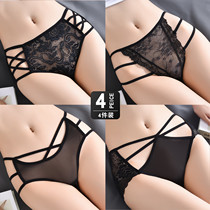 4 Ladies Underpants female Black Lace Eroy Flirting with a new 2021 Burst Fashion Triangle Pants