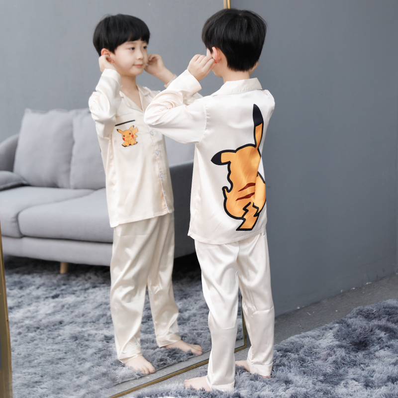 Children's pajamas boys long sleeves cotton spring and autumn cute boys middle children fall winter new homewear autumn suit