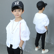 Childrens sunscreen clothing summer light and thin 2021 new foreign style boy breathable middle and Big Boy Boy sunscreen coat tide